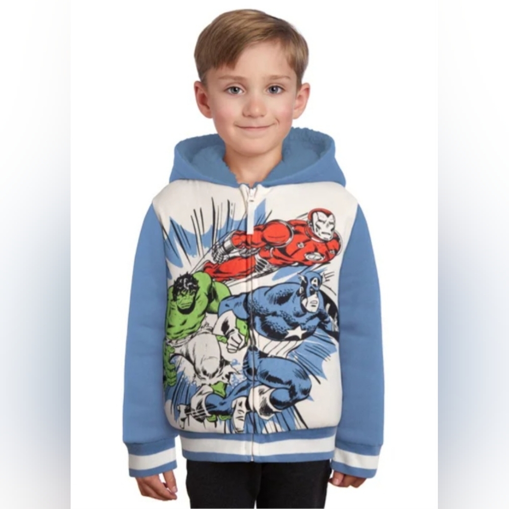 NWT Marvel Fleeced Lined Hooded Jacket - 3T